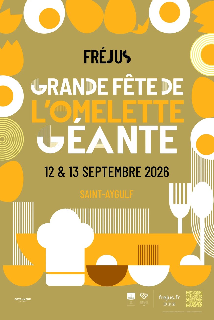 Affiche officielle de la Grande Fête de l'Omelette Géante 2026 à Saint-Aygulf